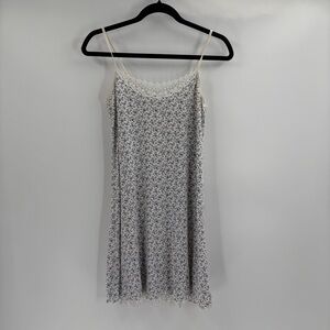 Y2K Vintage 2000s Romantic Girly Floral Lace Trim Nightgown Dress Size Medium
